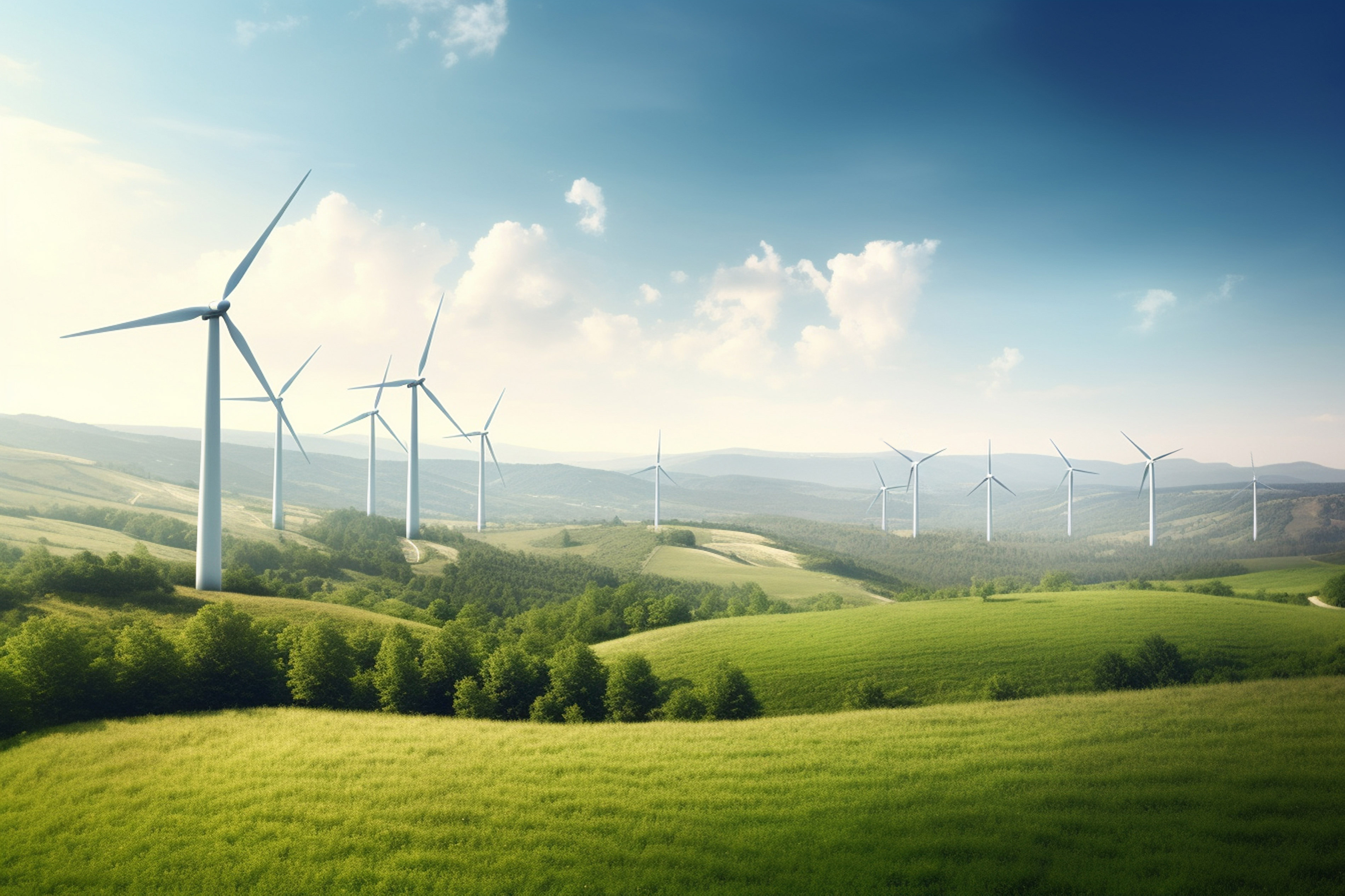 Cover photo of wind turbines in landscape